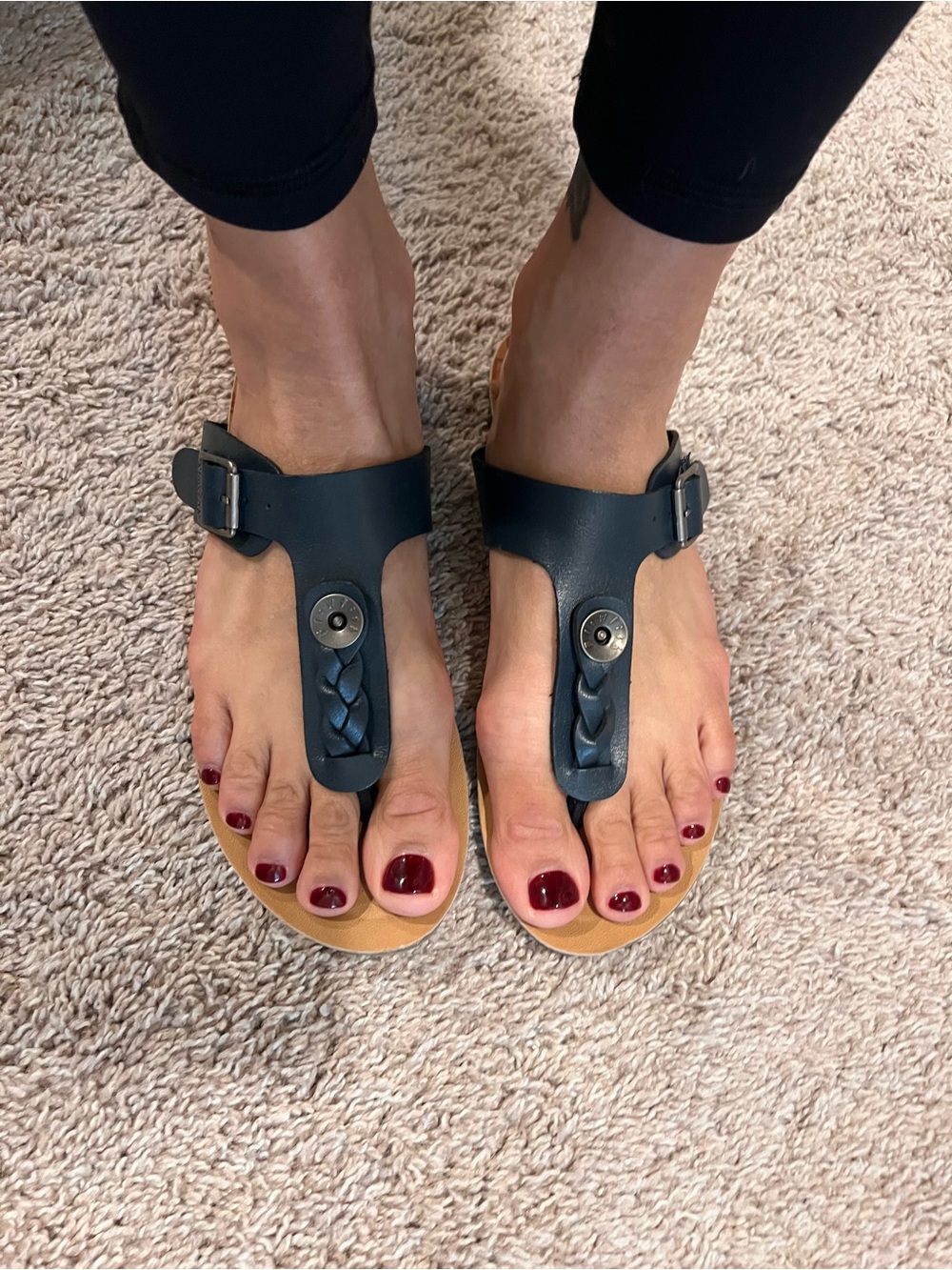 Blowfish Braided Boho T Strap Sandal 7.5